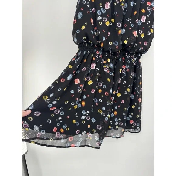 Olsenboye Gem Stone Diamond Chiffon Fit & Flare Mini Dress XL babydoll Sheer - Picture 4 of 7